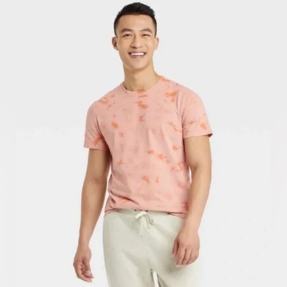 Goodfellow Shirt XXL Mens Short Sleeve Apricot Glaze Peach Tie Dye NEW - Picture 1 of 1